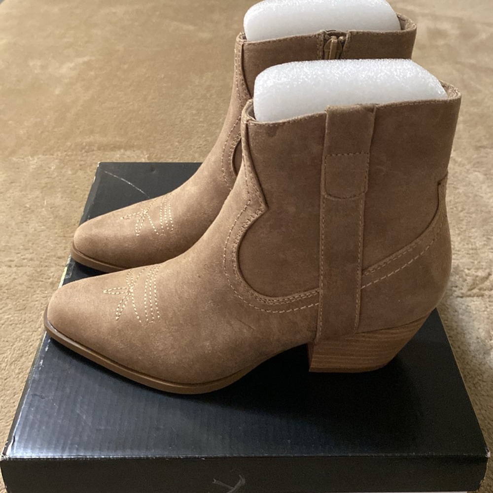 Dolce Vita Taupe Suede Ankle Booties - Picture 3 of 5